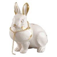 Статуэтка Кролик Сидит с золотым декором Ahura SR1432C/B/AOLY
