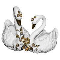 Конфетница пара лебедей в золоте Bruno Costenaro