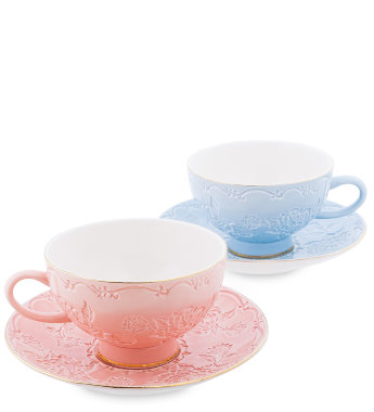Чайный набор на 2 персоны Розовый и Голубой Белла Мария Pavone AS-02
