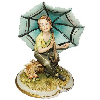Статуэтка из фарфора Мальчик под зонтиком La Medea 443/MED