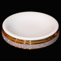 Блюдо круглое  белое с кристаллами Bruno Costenaro