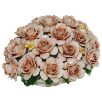 Декоративная корзина с кремовыми  розами Artigiano Capodimonte