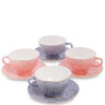 Чайный набор на 4 персоны розово-голубой Дольче Луиза Pavone AS-07