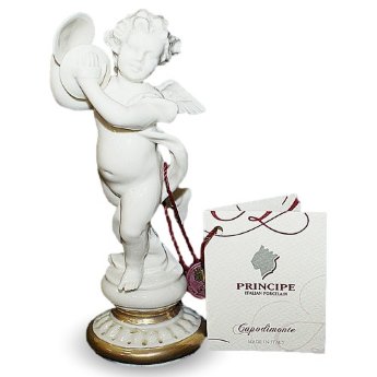 Статуэтка из фарфора Ангел с тарелками Principe 1053B/PP