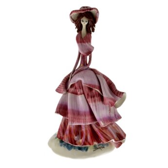 Статуэтка из фарфора дама в сиреневом платье zampiva 50153