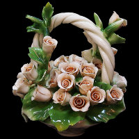Декоративная корзина роз  Artigiano Capodimonte