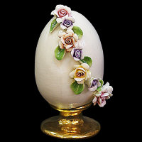 Декор фарфоровое Яйцо с розами  Artigiano Capodimonte