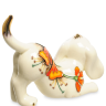 Фарфоровая фигурка Собачка с ярким цветком Pavone JP-101/12, оборотная сторона