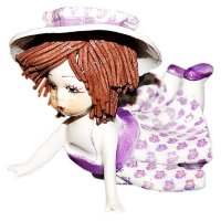 Статуэтка из фарфора Девочка в фиолетовом платье ZamPiva 00154