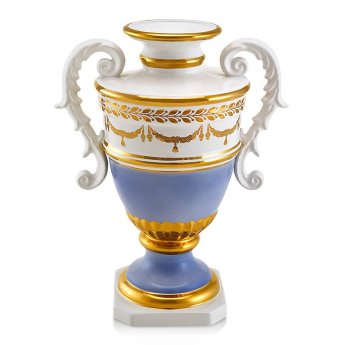 Ваза Кубок для цветов Spiga бело-голубая Ahura 1578/1/NEWC5