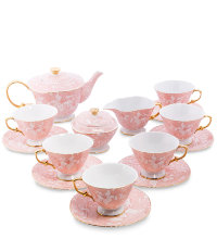 Чайный сервиз на 6 персон розовый Фиоре Дорато Pavone AS-41