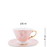 Чайный сервиз на 6 персон розовый Фиоре Дорато Pavone AS-41, фотография чашки с блюдцем
