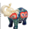 Фигурка из фарфора Синий слон с цветами Pavone JP-102/ 7