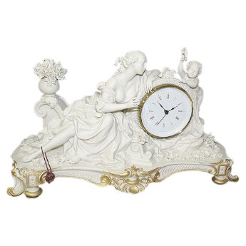 Белый Часы из фарфора Дама с ангелом Principe 401BO/PP