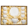 Чайный сервиз на 6 персон белый с золотом Оро Бьянко Pavone AS-47, фотография сервиза в коробке