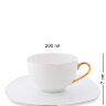 Чайный сервиз на 6 персон белый с золотом Оро Бьянко Pavone AS-47,фотография чашки с блюдцем