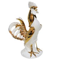 Статуэтка белый петух с золотыми крыльями Ahura R0924/1/BOP