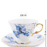 Чайный набор на 6 персон голубой цветок Фиор де Парадис Pavone AS-53, фотография чашки с блюдцем