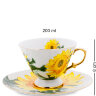 Чайный набор на 6 персон желтые цветы Фиор Дель Аморе Pavone AS-57, фотография чашки с блюдцем