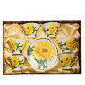Чайный набор на 6 персон желтые цветы Фиор Дель Аморе Pavone AS-57, фотография набора в коробке