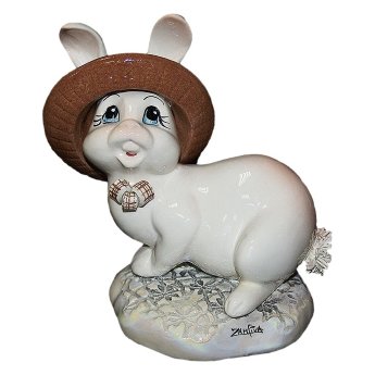 Статуэтка из фарфора Кролик в шляпе ZamPiva 91084