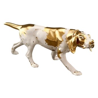 Статуэтка Собаки Пойнтер с золотым декором Ahura S1892K/AOM