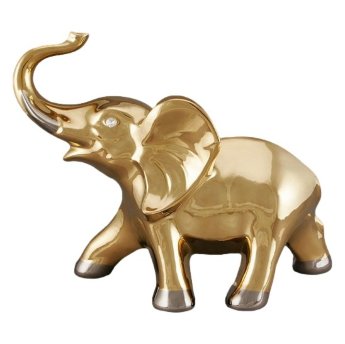 Статуэтка Большой Золотой Слон с поднятым хоботом Ahura S0600/OOP