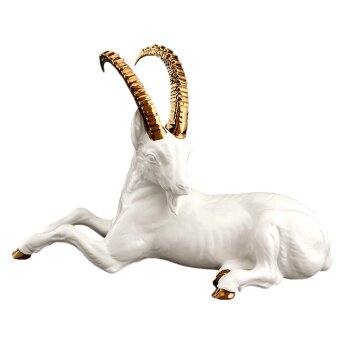 Статуэтка Коза с золотой отделкой Ahura R1550/A/BK1V