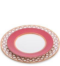 Набор из двух тарелок Элегантность розовая клетка Pavone JK-238