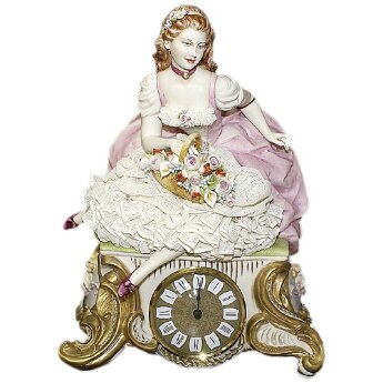 Часы из фарфора Дама с цветами Principe 425/PP