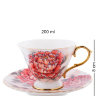 Чайный набор на 6 персон Красный цветок Фиор Дель Аморе Pavone AS-63, фотография чашки с блюдцем