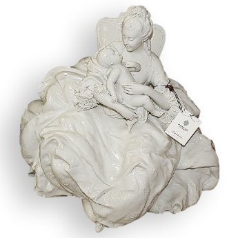 Статуэтка из фарфора Дама с малышом Белая Principe 1098W/PP