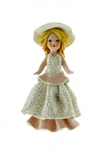Статуэтка из фарфора девочка в шляпке в бело-розовом платье zampiva 00180