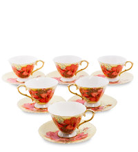 Чайный набор на 6 персон Лилия Фиор Дель Аморе Pavone AS-67