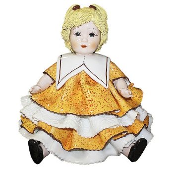 Статуэтка из фарфора Девочка в бело-оранжевом платье ZamPiva 00198