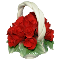 Декоративная корзина с ручкой Красные розы Artigiano Capodimonte