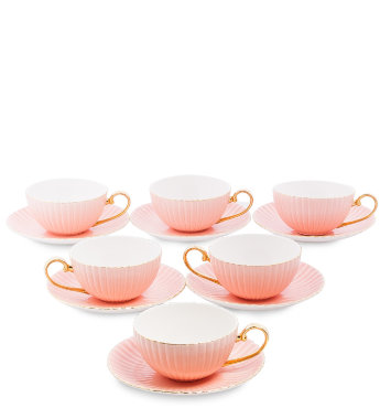 Чайный набор на 6 персон розовый свет Тоскана Pavone AS-71