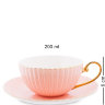 Чайный набор на 6 персон розовый свет Тоскана Pavone AS-71,фотография чашки с блюдцем