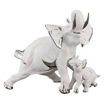 Статуэтка Слониха со слонёнком Белые Ahura R1376/1F/BPLY