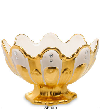 Чаша Антонио Белая с золотом  AHURA-135