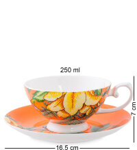 Чашка с блюдцем Оранжевая Тропикана SL-14