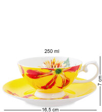 Чашка с блюдцем Желтая Тропикана SL-13