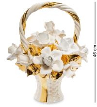 Статуэтка декоративная Корзина с белоснежными розами Ahura 107522