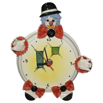 Часы из фарфора Клоун в чёрной шляпе ZamPiva 94032