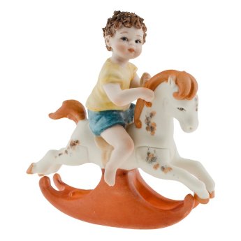 Статуэтка из фарфора Мальчик на лошадке Sibania Cavallino mignon M