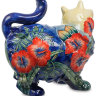 Статуэтка Фарфоровая Кошка с красными цветами Pavone JP-11/18, оборотная сторона