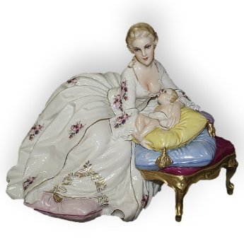 Статуэтка из фарфора Мама с ребенком в кресле Elite & Fabris 384C/EL
