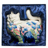 Статуэтка Фарфоровая Кошка с синими цветами Pavone JP-11/20, упаковочный вид