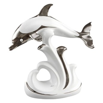 Статуэтка Белый Дельфин на волне Ahura S0196/BPLY