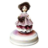 Музыкальная статуэтка из фарфора Кукла с цветами ZamPiva 94094